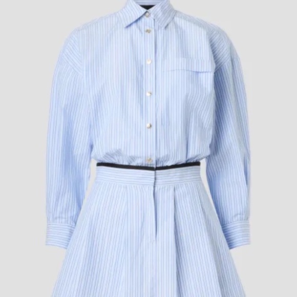 Maje Striped Shirt Mini Dress, 36 - Picture 1 of 15